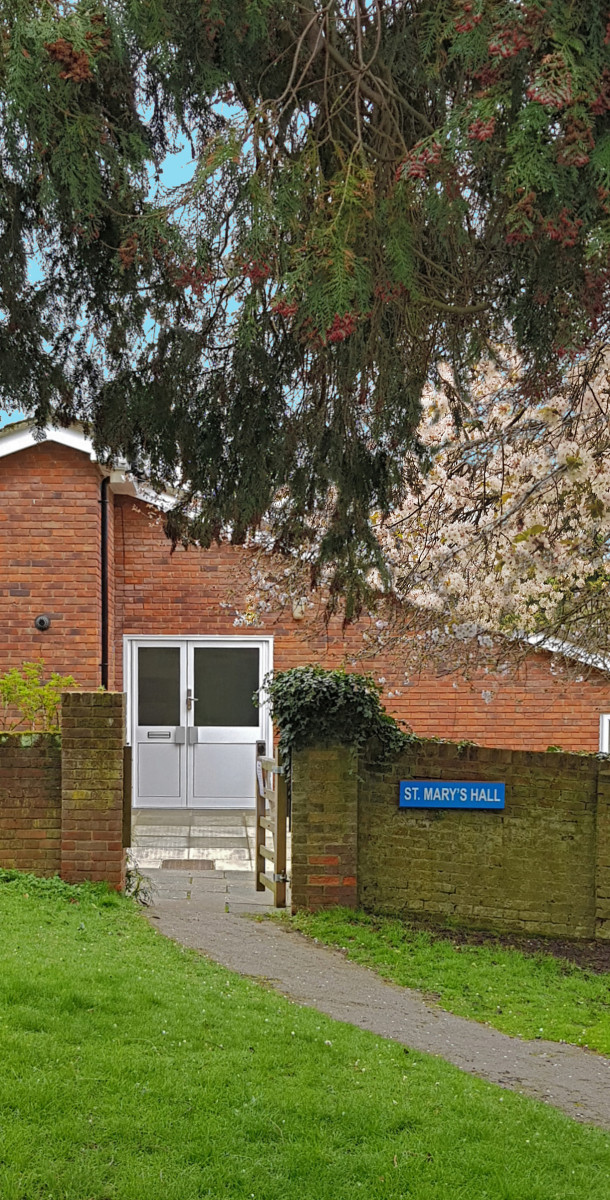 St Marys Hall entrance viewed from the church 